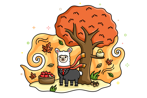 Alex the Alpaca in autumn