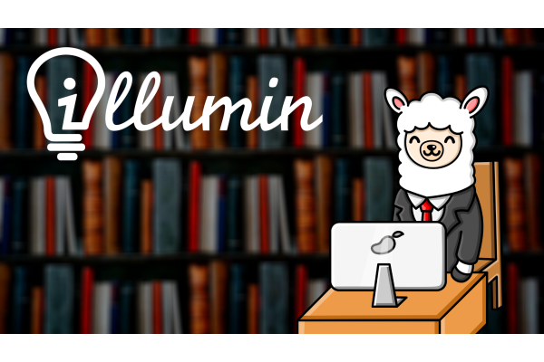 Alex the Alpaca showing the illumin research management system