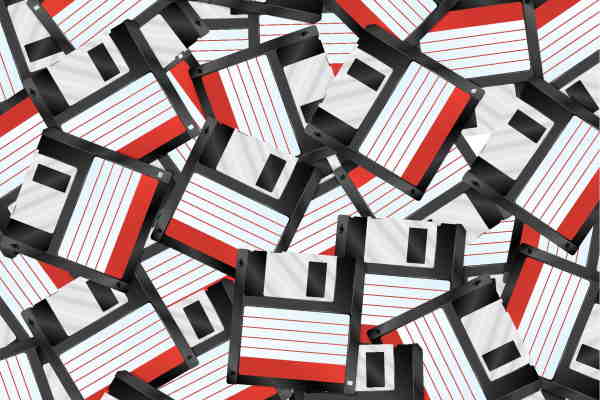 pile of floppy disks