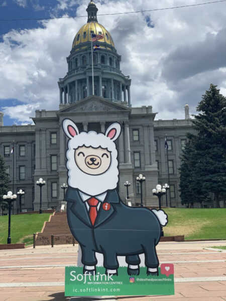 Alex the Alpaca in Denver for the AALL 2022 conference