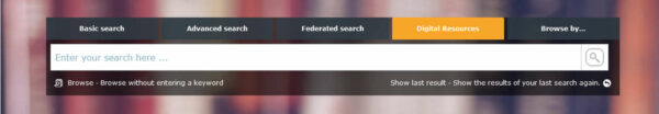 screenshot of Liberty search interface for digital resources