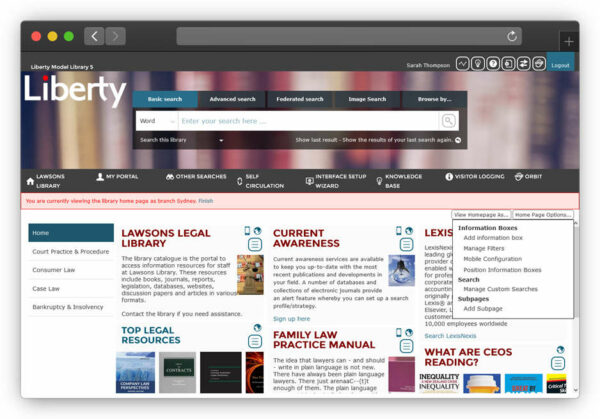 another screenshot of Liberty subpages