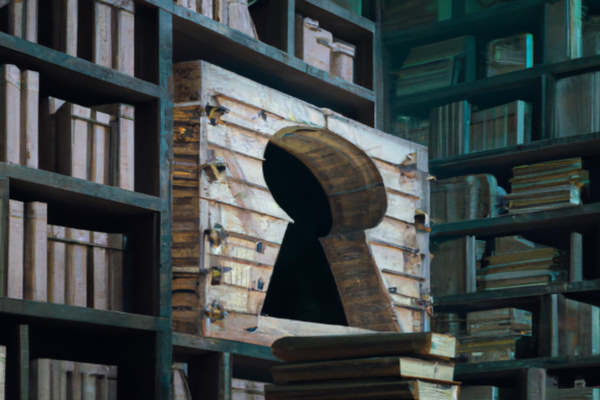 keyhole in a bookshelf